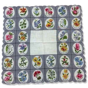 VINTAGE Floral Print Handkerchief